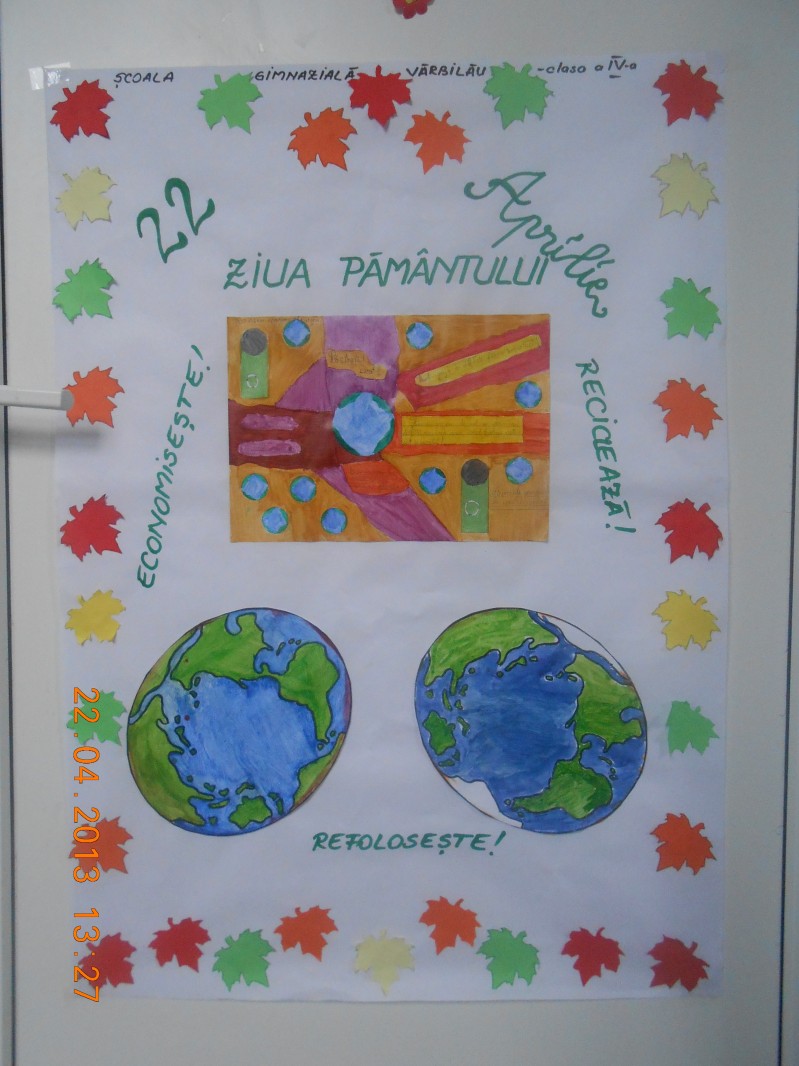 Ziua Pamantului 2013-Cls IV, Sc. Varbilau, PH